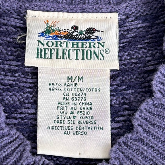 Vintage Northern Reflections Purple Embroidered Floral Cardigan Sweater - Picture 10 of 14